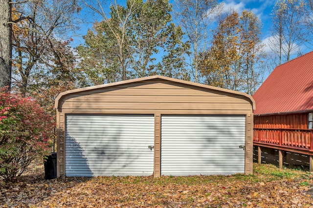 view of garage