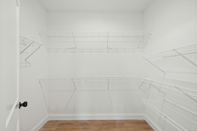 walk in closet featuring hardwood / wood-style floors