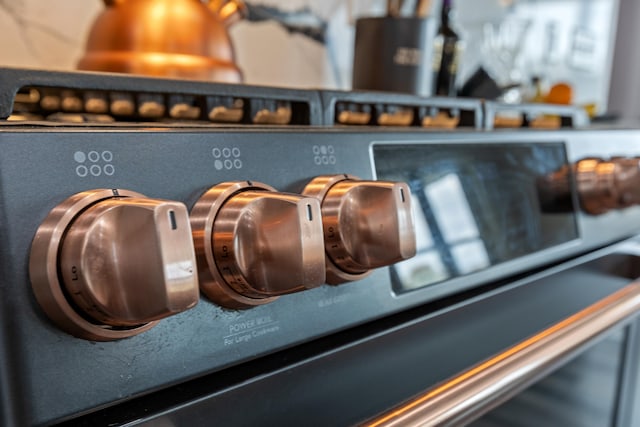 interior details featuring stainless steel gas range