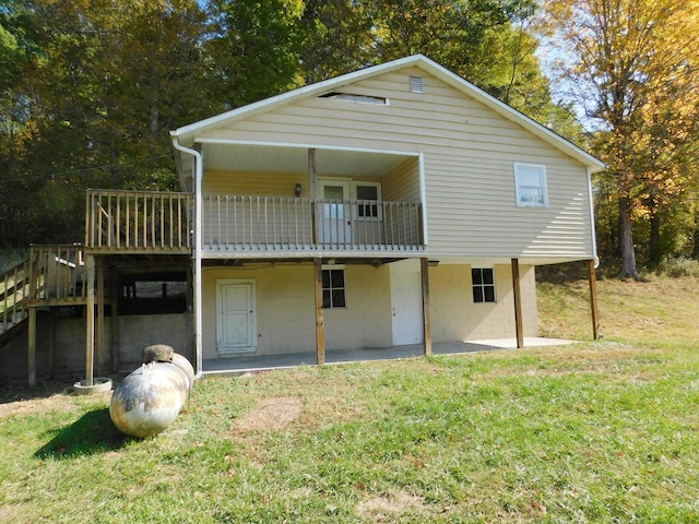 199 Caney Creek Rd, Stamping Ground, KY 40379 - back of house with a yard, a patio area, and a deck