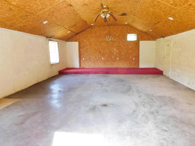 garage featuring ceiling fan