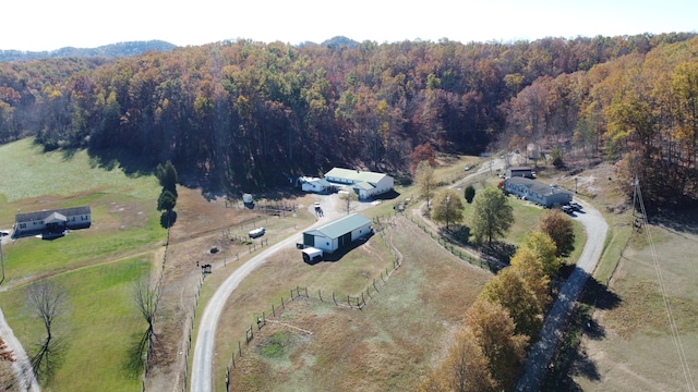 drone / aerial view featuring a rural view