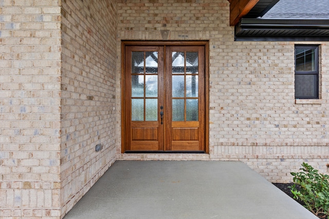 view of exterior entry with french doors