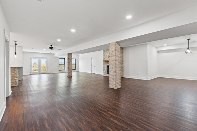 spare room featuring dark wood-type flooring