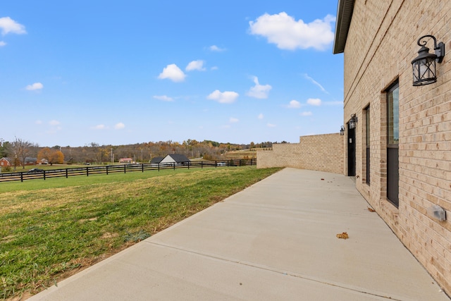 view of patio featuring a rural view