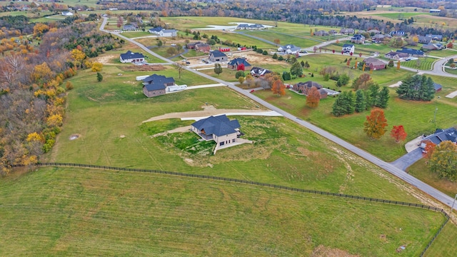 drone / aerial view with a rural view