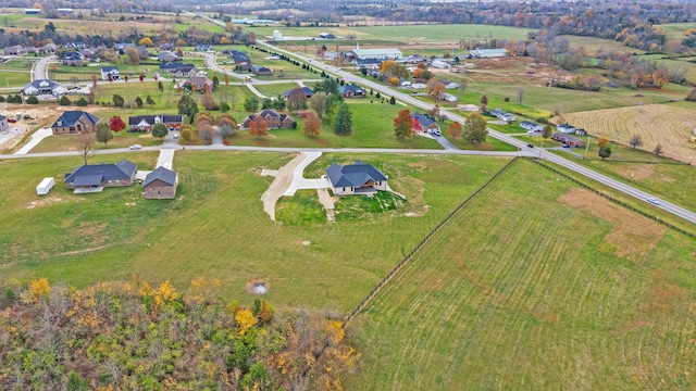 aerial view with a rural view