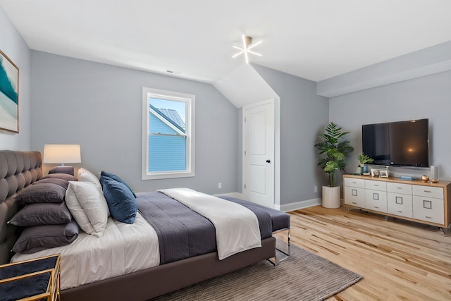 bedroom featuring light hardwood / wood-style floors