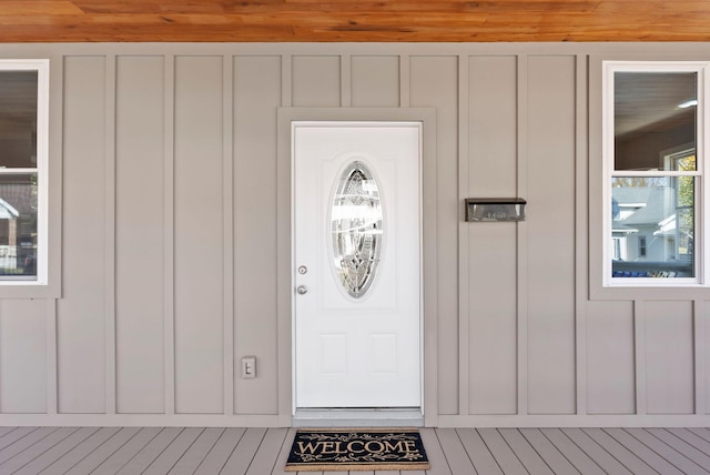 view of doorway to property