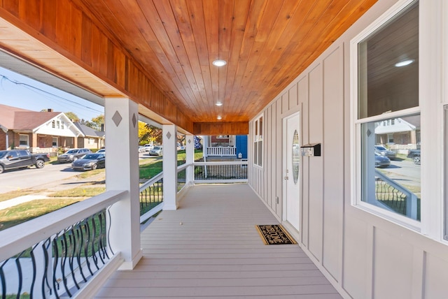 wooden deck with a porch