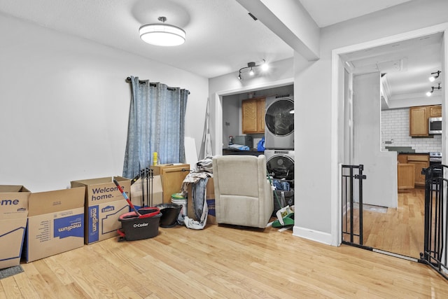 223 Sycamore Rd, Stanton, KY 40380 - interior space featuring stacked washer and clothes dryer