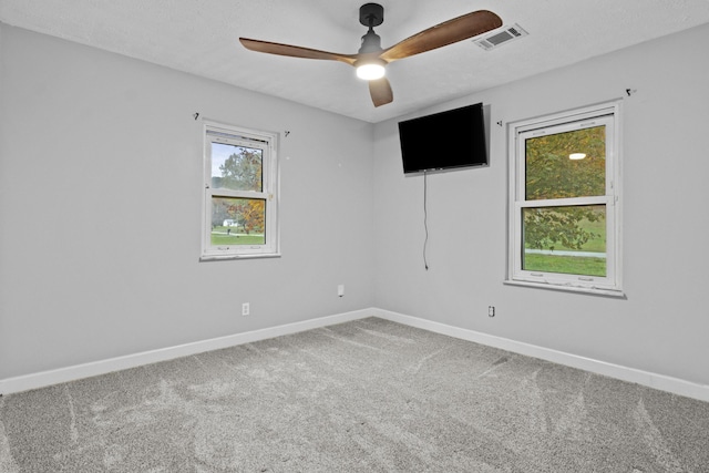 223 Sycamore Rd, Stanton, KY 40380 - carpeted spare room featuring visible vents, baseboards, and ceiling fan