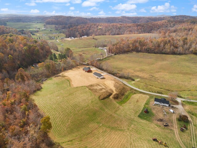 drone / aerial view with a forest view