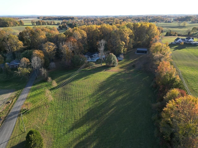 bird's eye view featuring a rural view