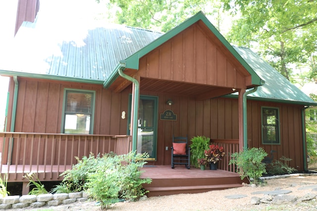 exterior space with a wooden deck