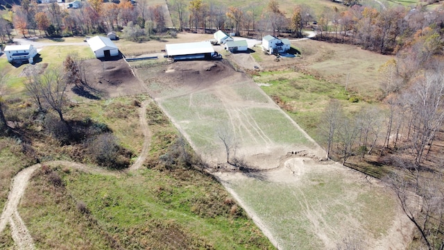 drone / aerial view with a rural view