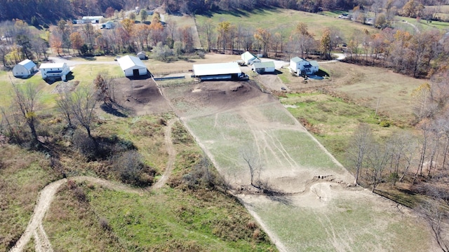 aerial view with a rural view