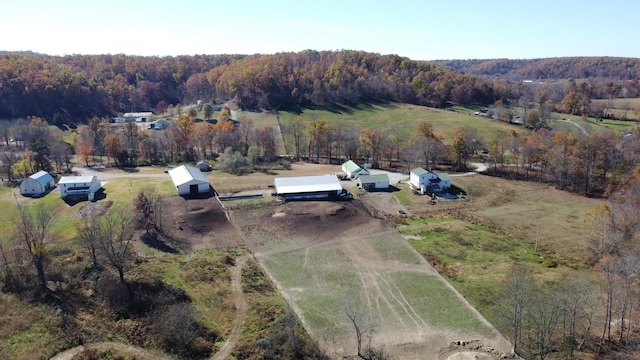 bird's eye view with a rural view