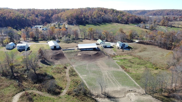 bird's eye view with a rural view