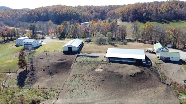 bird's eye view with a rural view