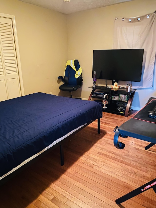 bedroom featuring wood-type flooring