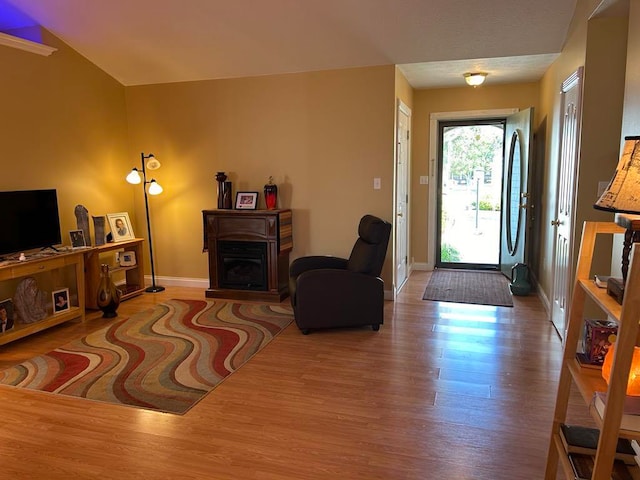 entryway featuring hardwood / wood-style flooring