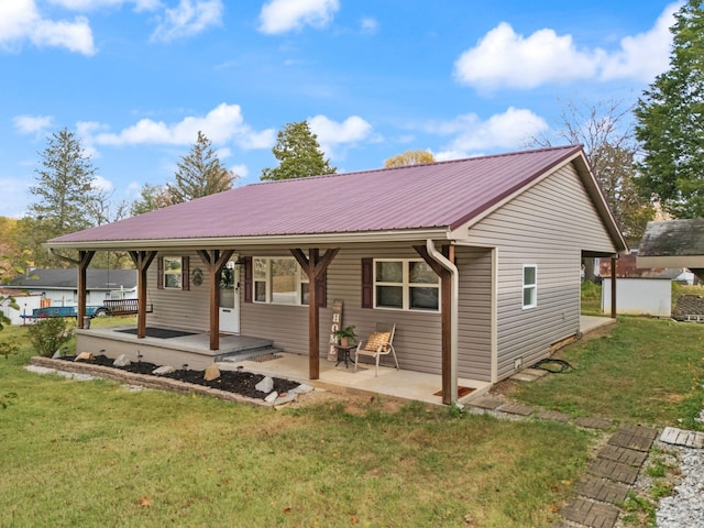 exterior space featuring a front lawn