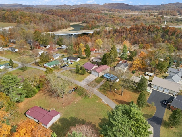 bird's eye view featuring a mountain view