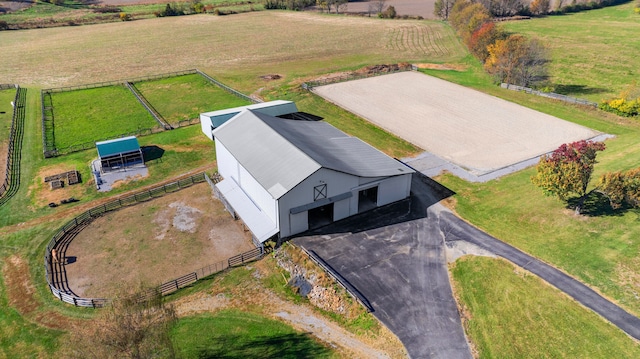 drone / aerial view with a rural view