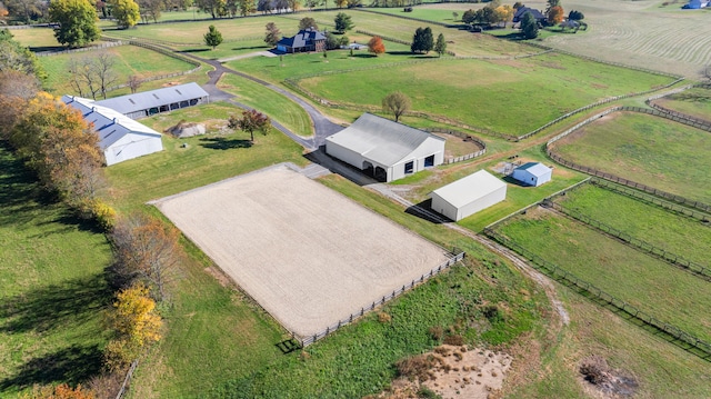 aerial view featuring a rural view