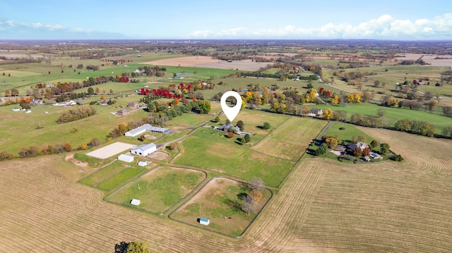 aerial view featuring a rural view