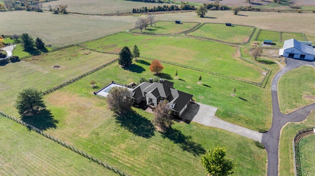 bird's eye view with a rural view