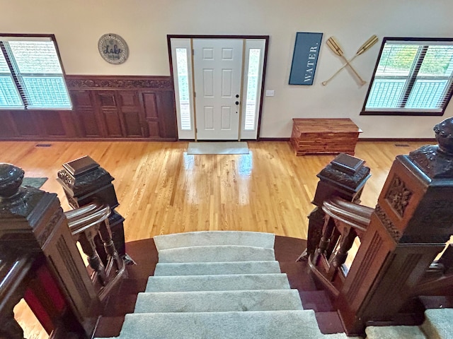 entrance foyer with wood-type flooring