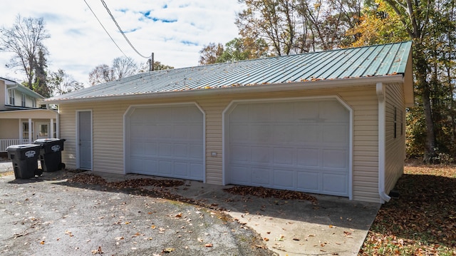 view of garage