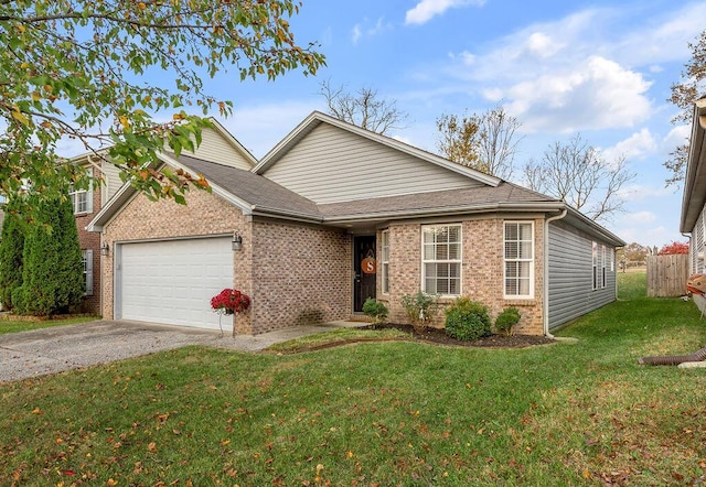 front of property with a garage and a front yard