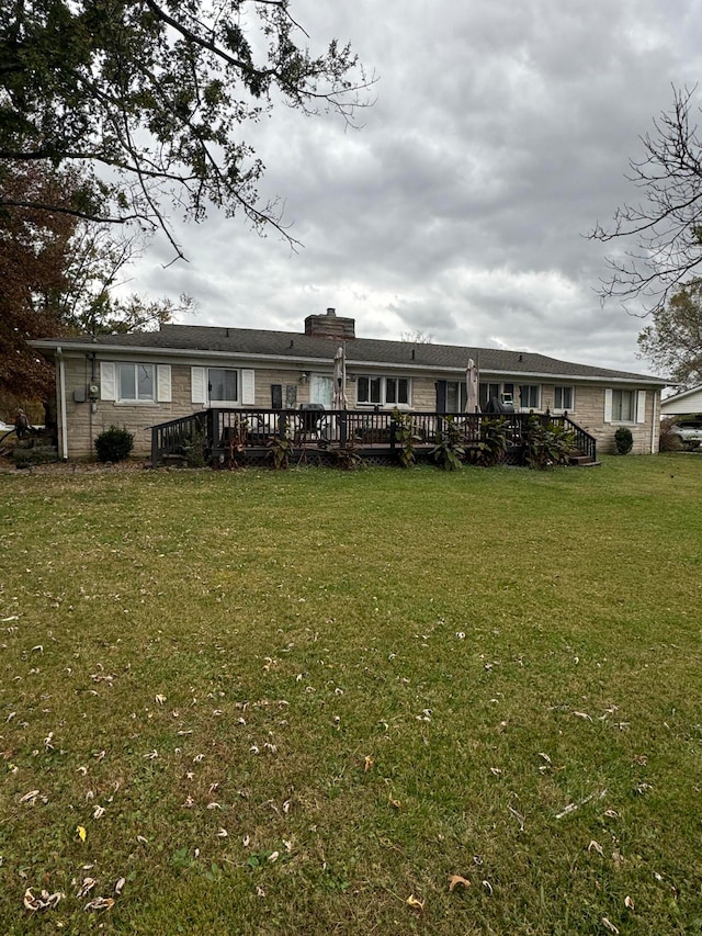 view of yard featuring a deck