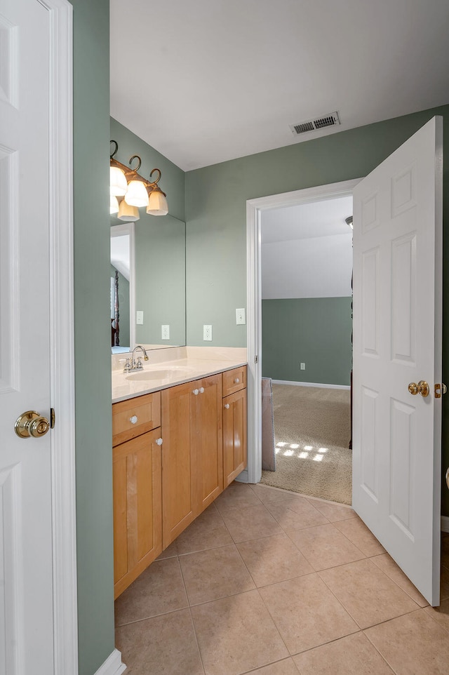 bathroom featuring vanity and tile patterned floors