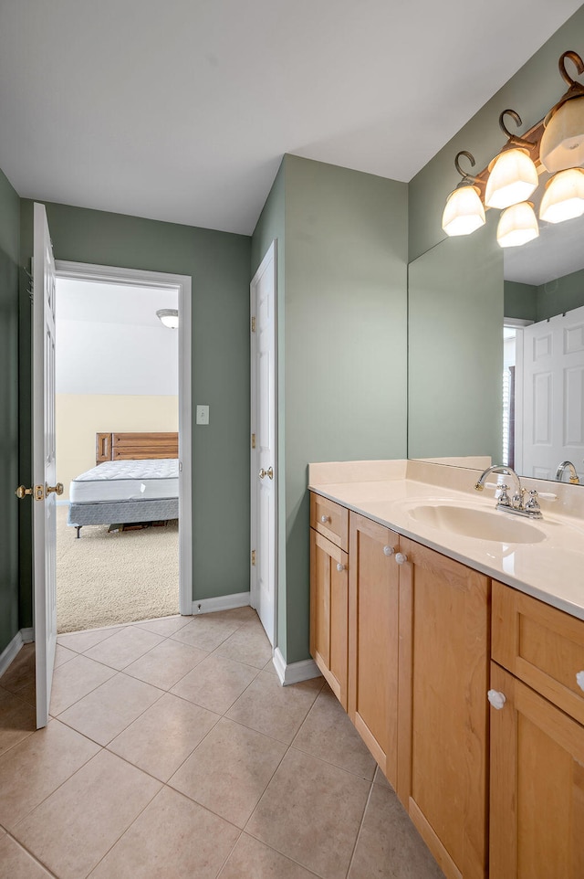 bathroom featuring vanity and tile patterned floors