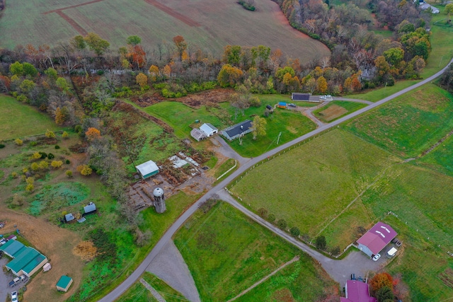 bird's eye view with a rural view