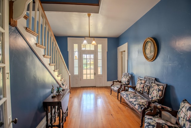 entryway featuring light hardwood / wood-style flooring