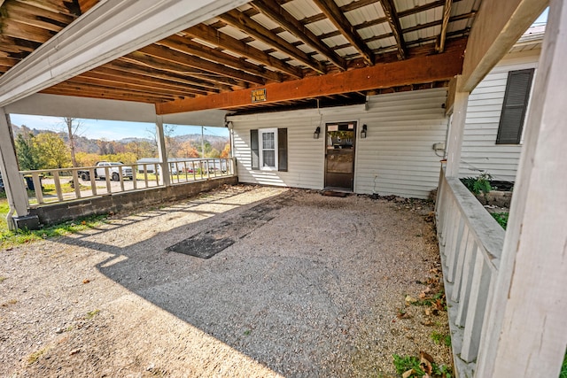 view of patio with a wooden deck