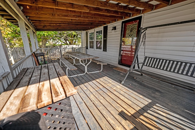 view of wooden deck