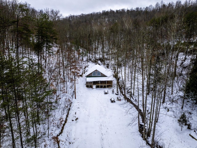 view of snowy aerial view