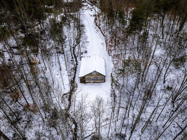 view of snowy aerial view