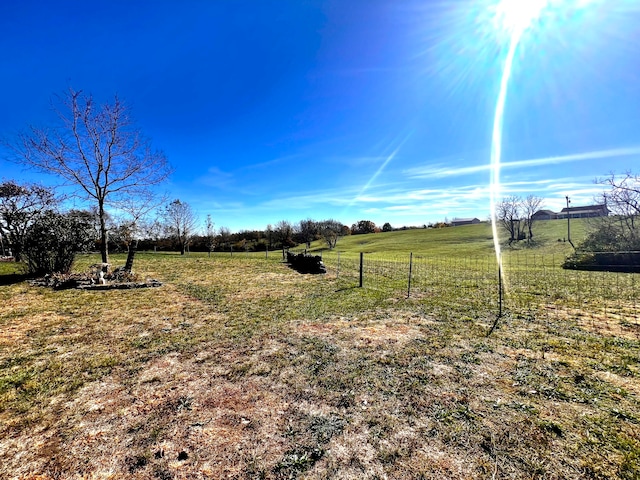 view of yard with a rural view