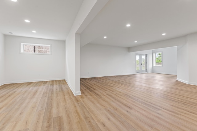 unfurnished room featuring light hardwood / wood-style flooring