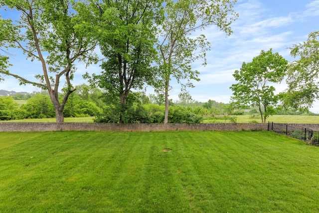 view of yard with a rural view