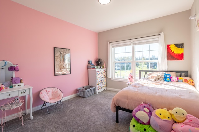 bedroom featuring carpet