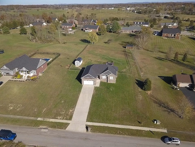 bird's eye view featuring a rural view