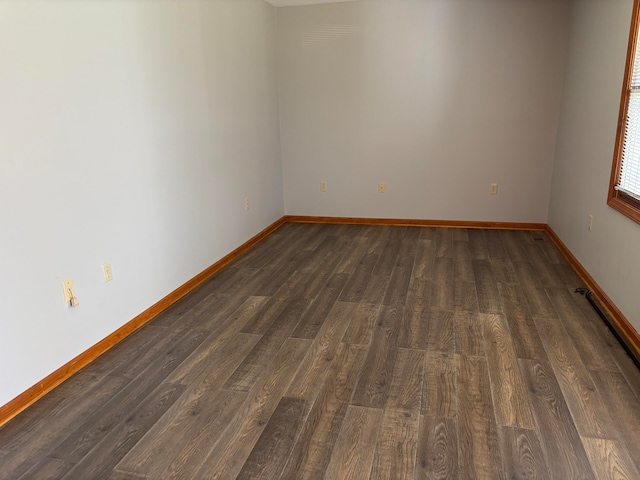 empty room featuring dark hardwood / wood-style floors